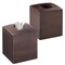 mDesign Square Bamboo Paper Facial Tissue Box Cover Holder, 2 Pack